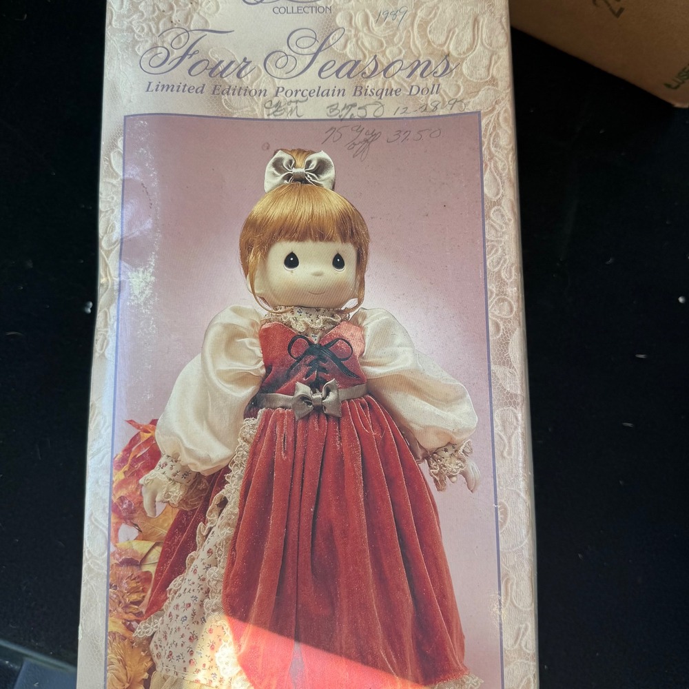 Precious Moments Four Seasons 1989 Limited Edition Porcelain Bisque Doll Red